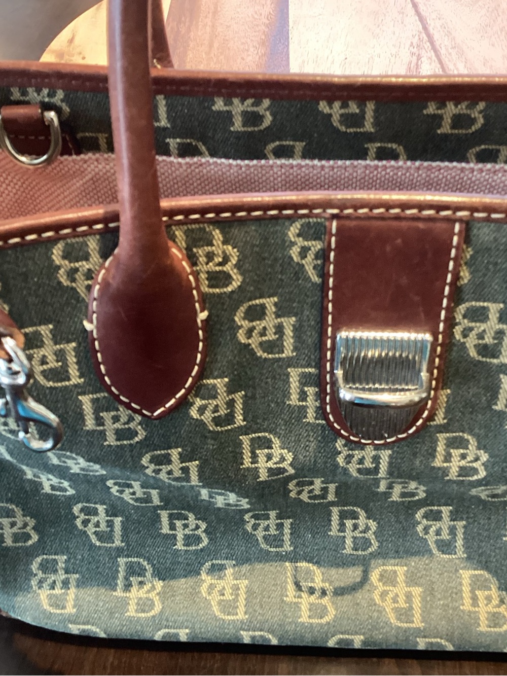 Dooney & Bourke Logo Jacquard Leather-Trim Satchel - Picture 13 of 16
